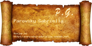 Parovsky Gabriella névjegykártya